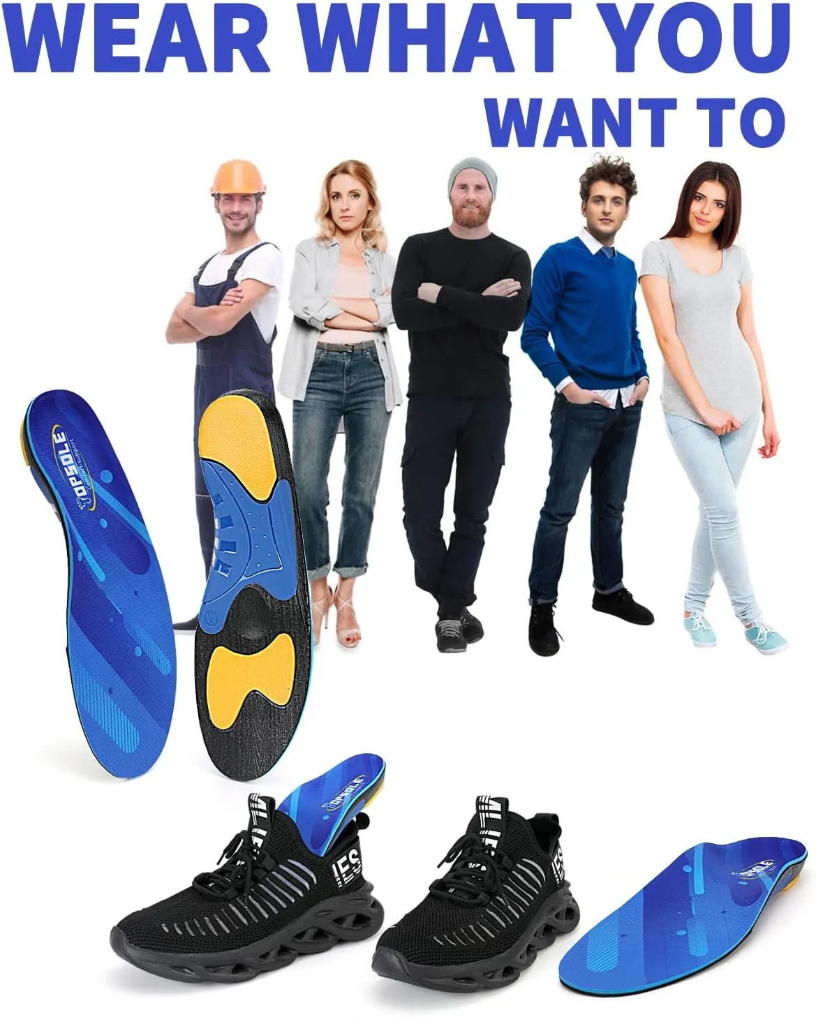 (220 lbs)Standing All Day Heavy Duty Support Pain Relief Orthotics, Plantar Fasciitis High Arch Support Insoles for Men Women Metatarsalgia,Flat Feet,Feet Pain