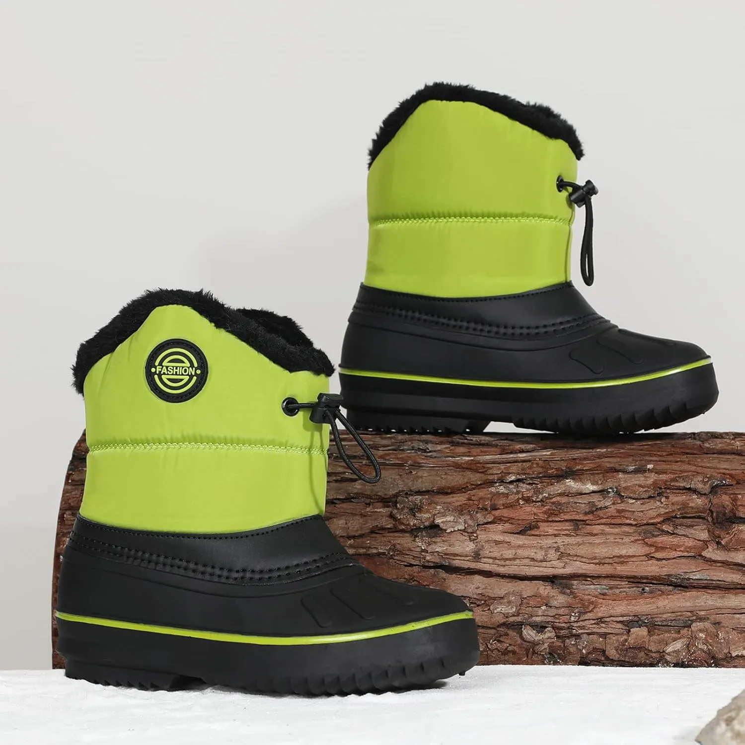 CERYTHRINA Unisex-Child Bootie Snow Boot Duck Girls and Boys Lace Up Rain Duck Boots