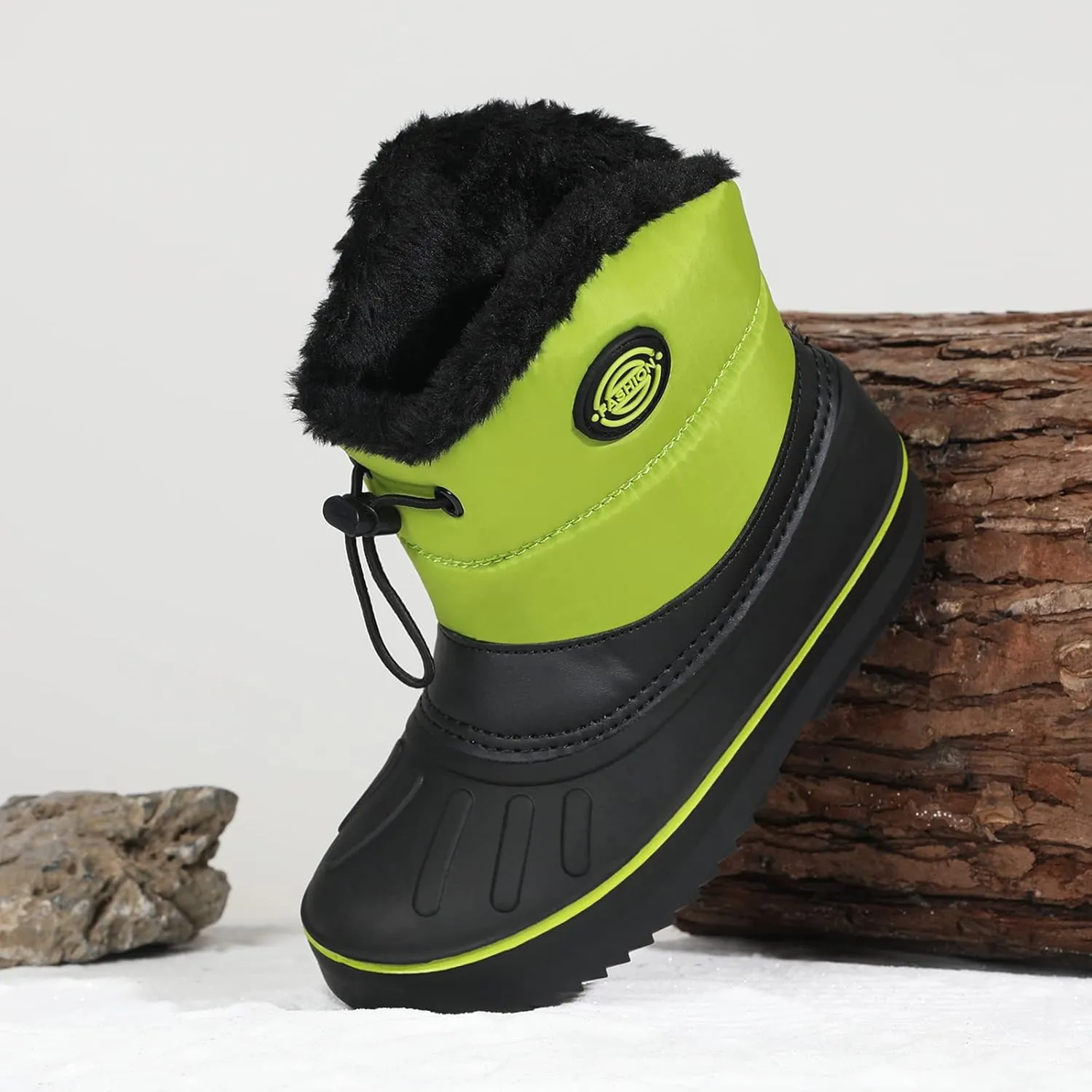 CERYTHRINA Unisex-Child Bootie Snow Boot Duck Girls and Boys Lace Up Rain Duck Boots
