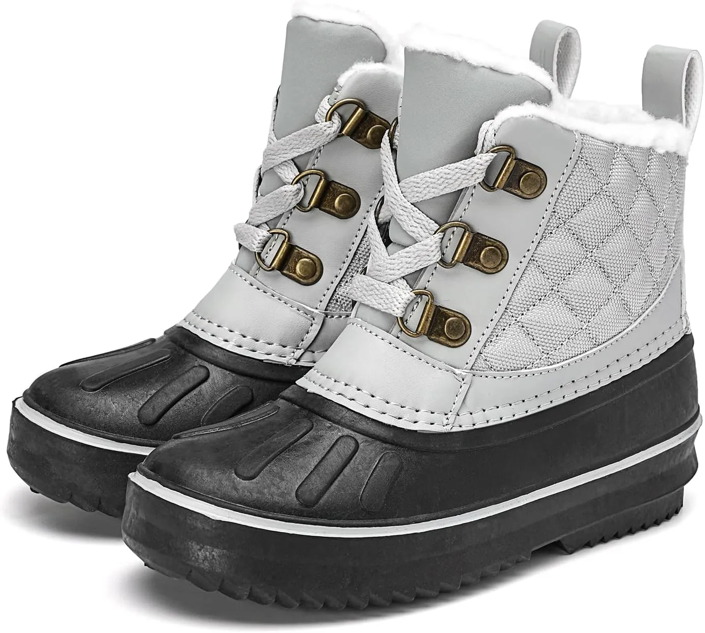 CERYTHRINA Unisex-Child Bootie Snow Boot Duck Girls and Boys Lace Up Rain Duck Boots