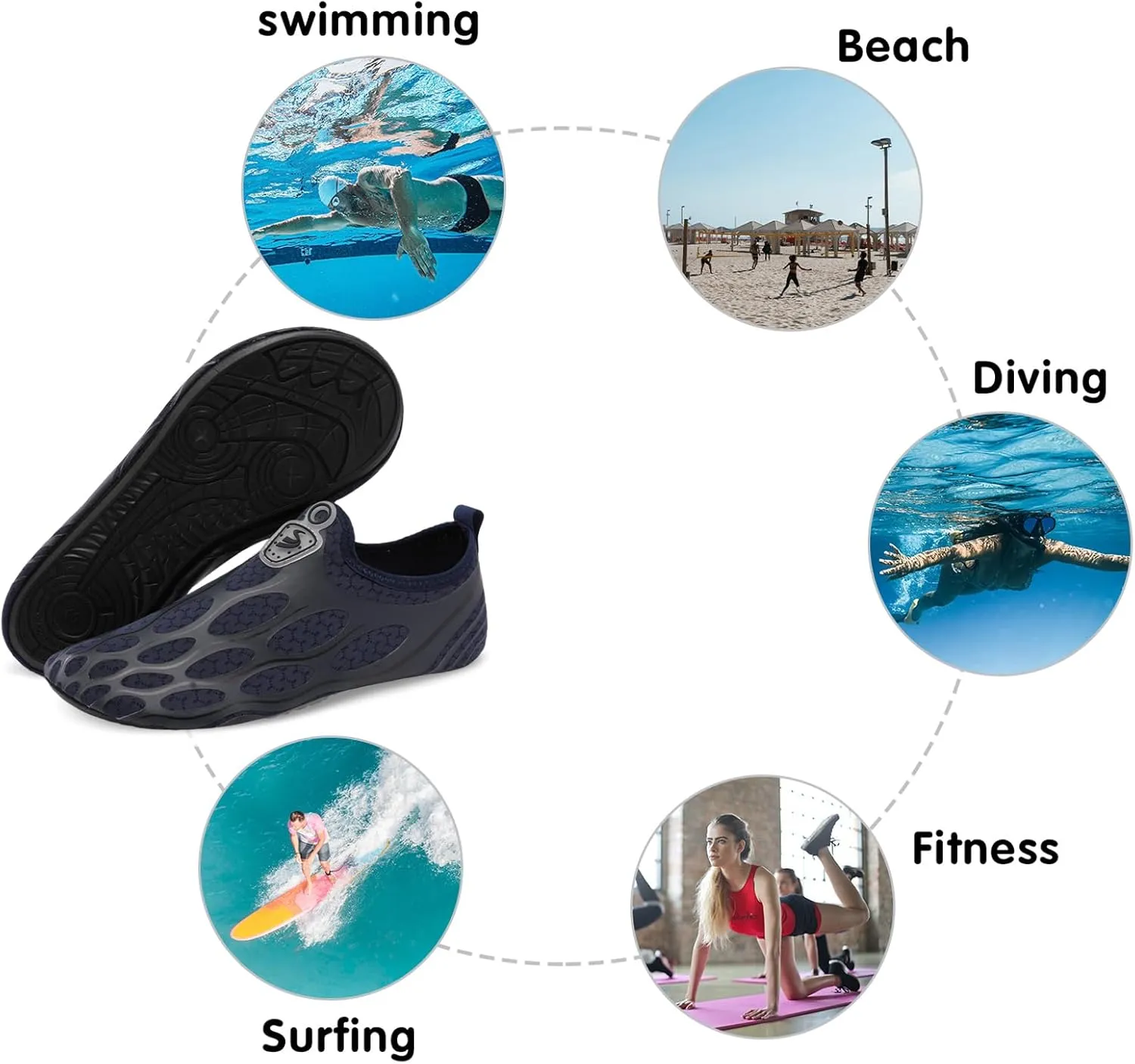 Spesoul Water Shoes for Women Men Quick Dry Aqua Socks Water Sneakers Outdoor Beach Swim Shoes